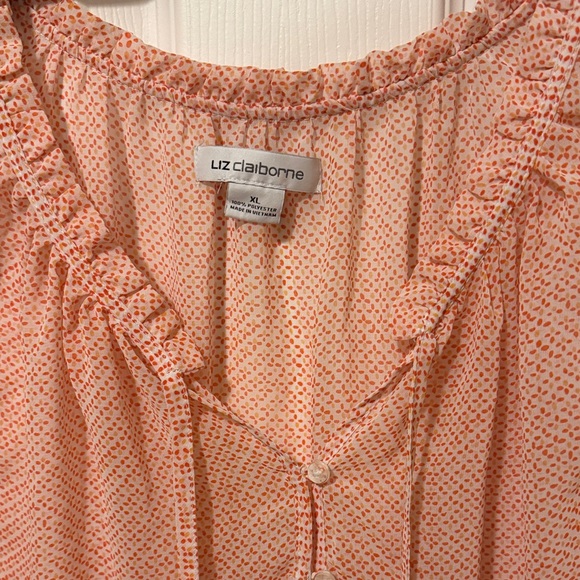 Liz Claiborne Coral Sleeveless Blouse - Picture 2 of 3
